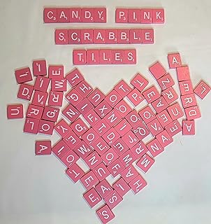 Set of 100 pastel pink wood Scrabble tiles for crafts and messages
