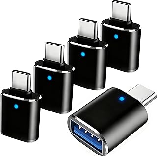 5-Pack USB Type C OTG Adapters with LED Light