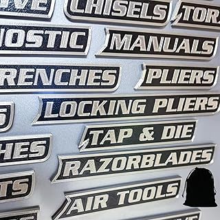 Set of 12 Magnetic Toolbox Labels for Organization