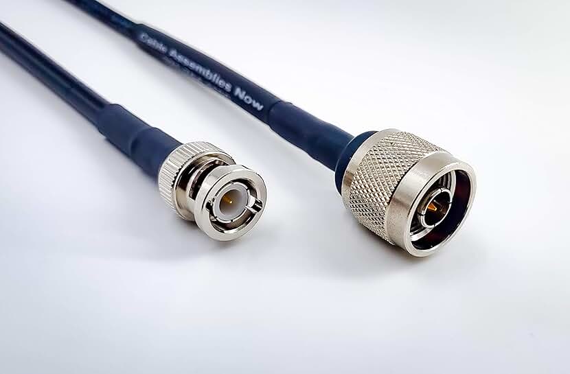 25-Foot Microwave Coaxial Cable with N-Male to BNC-Male Connectors