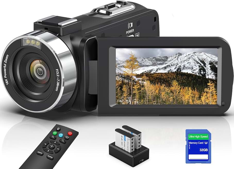 8K 64MP Video Camera with IR Night Vision and 18X Zoom