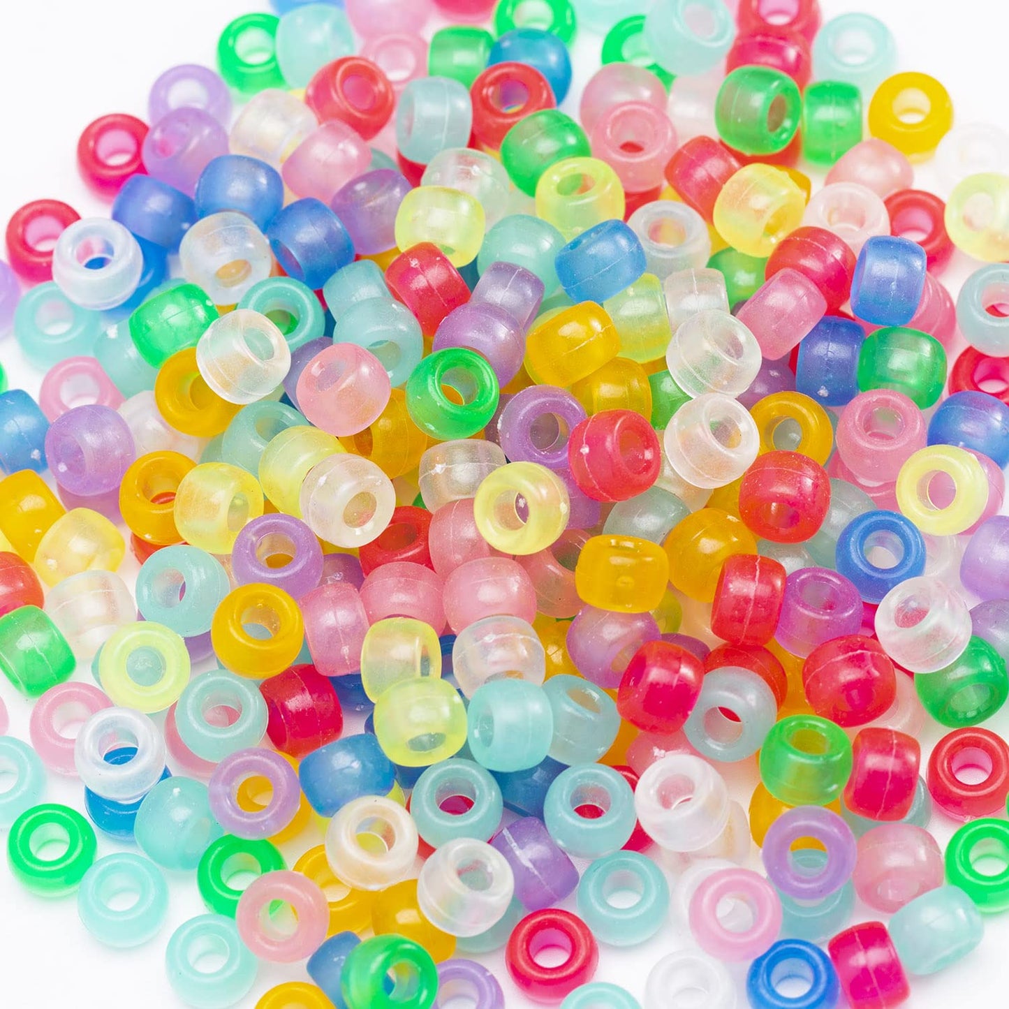 Bulk 1000 Acrylic Pony Beads in 9 Colors for Jewelry and Hair Braiding