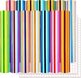 16 Pack Holographic Vinyl Sheets for Crafts and Decor