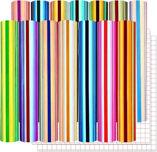 16 Pack Holographic Vinyl Sheets for Crafts and Decor