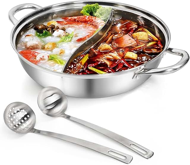12-Inch Stainless Steel Hotpot with Divider