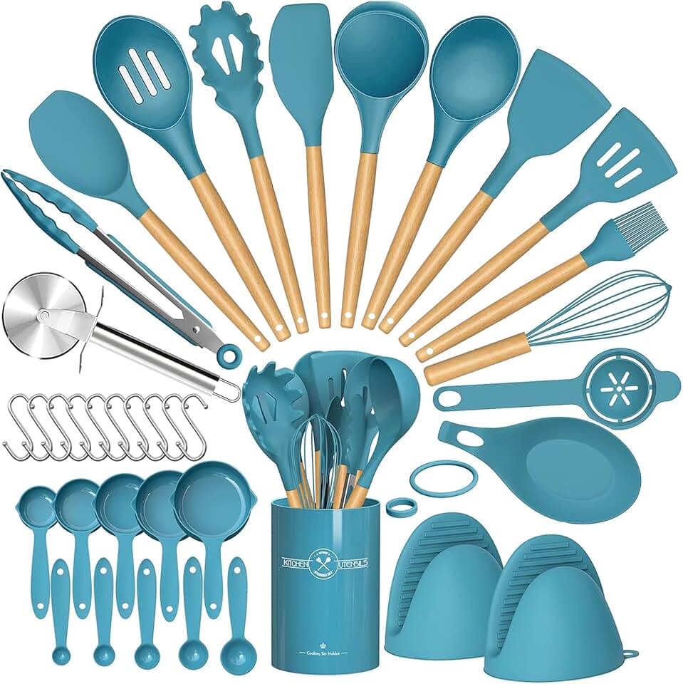 36-Piece Silicone Kitchen Utensil Set with Holder