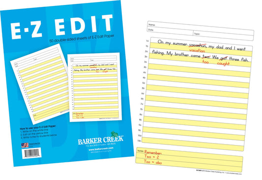 E-Z Edit Writing Paper, 8.5 x 11 inches, 50 sheets
