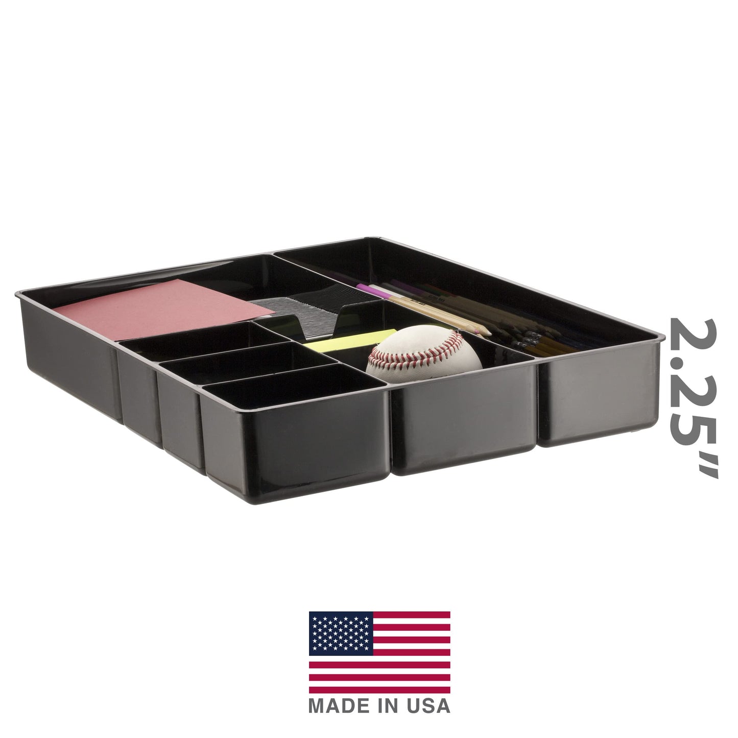 Deep Drawer Organizer Tray with 8 Compartments
