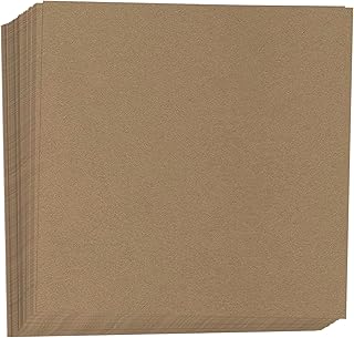 Brown Kraft Cardstock Scrapbook Paper, 12x12, 80 lb, 25 sheets