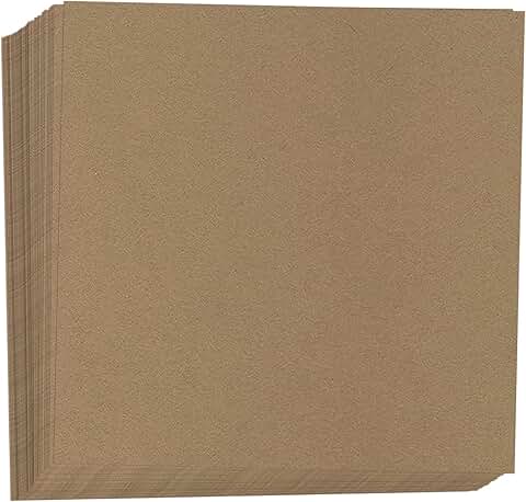 Brown Kraft Cardstock Scrapbook Paper, 8x8, 80 lb, 100 sheets