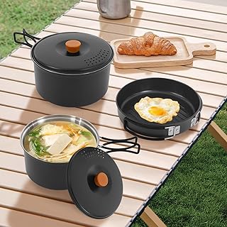 Camping Cookware Set with Pots and Pans for 2-3 People