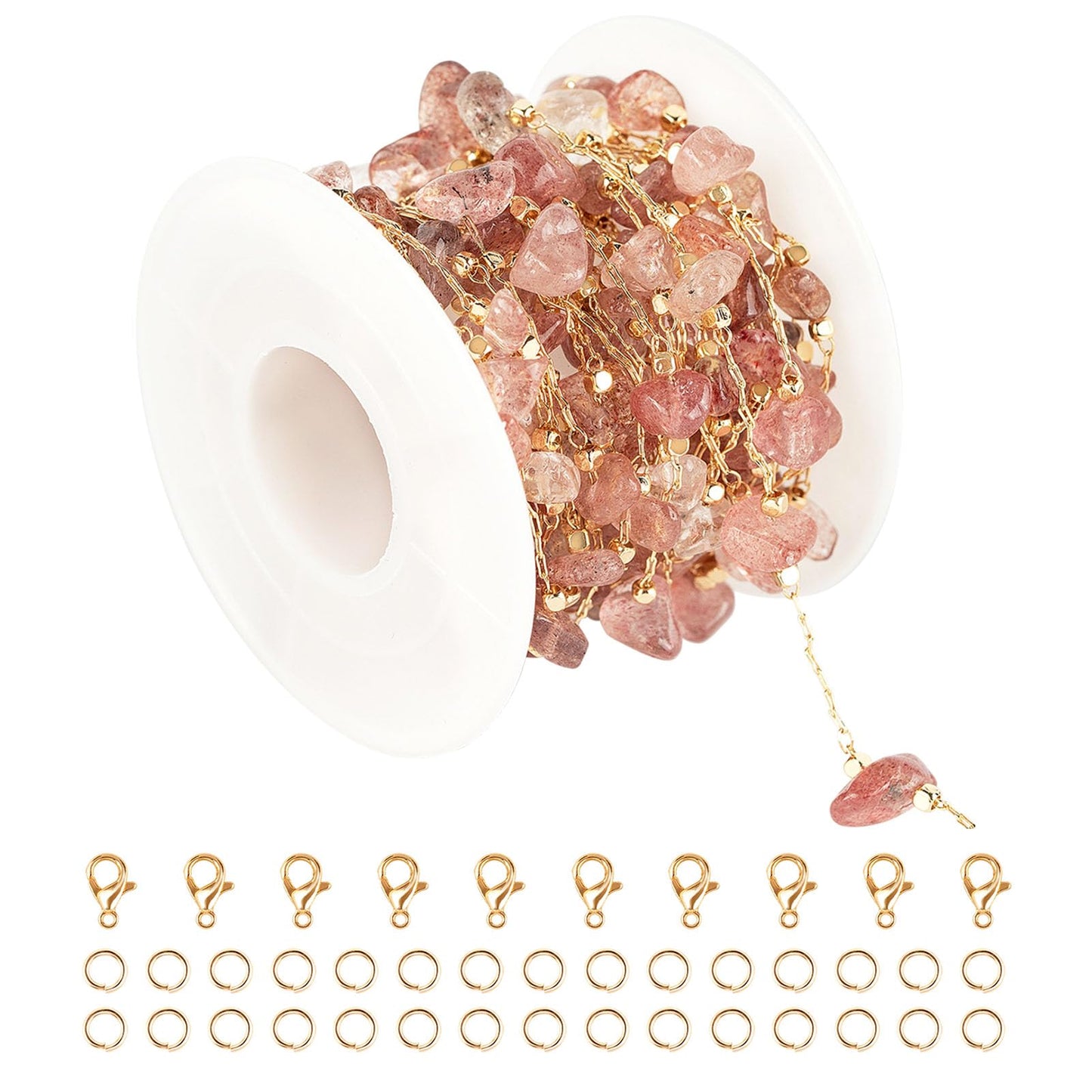 Natural Gemstone Jewelry Chain with Jump Rings and Clasps