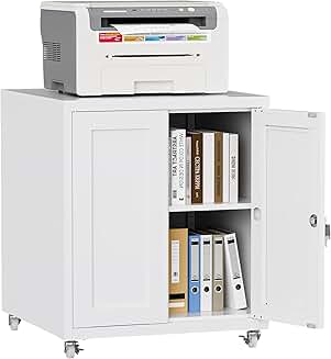 Large Printer Stand with Storage and Lock