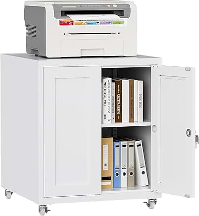 Large Printer Stand with Storage and Lock
