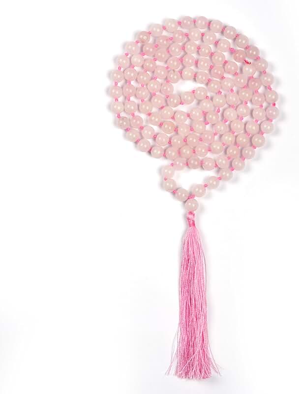 108 Mala Beads in Natural Rose Quartz for Meditation and Energy Balancing