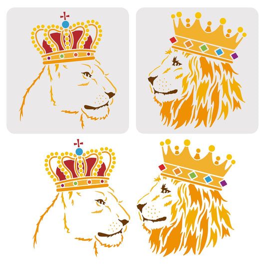 2 Pcs 11.8x11.8 Inch Queen Pattern Reusable Mylar Stencils