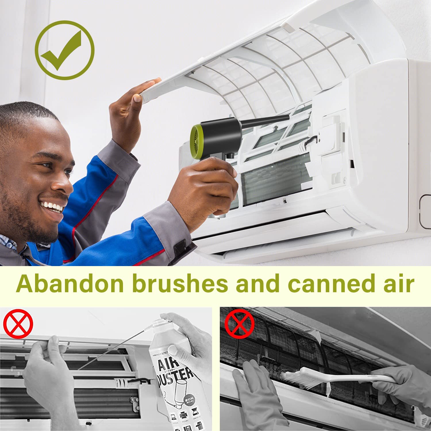 Compressed Air Duster, Cordless Handheld Air Blower, Stepless Speed, 41000RPM, Portable Rechargeable Built-in Battery, Electric Air Duster for Computer Keyboard Electronics Cleaning