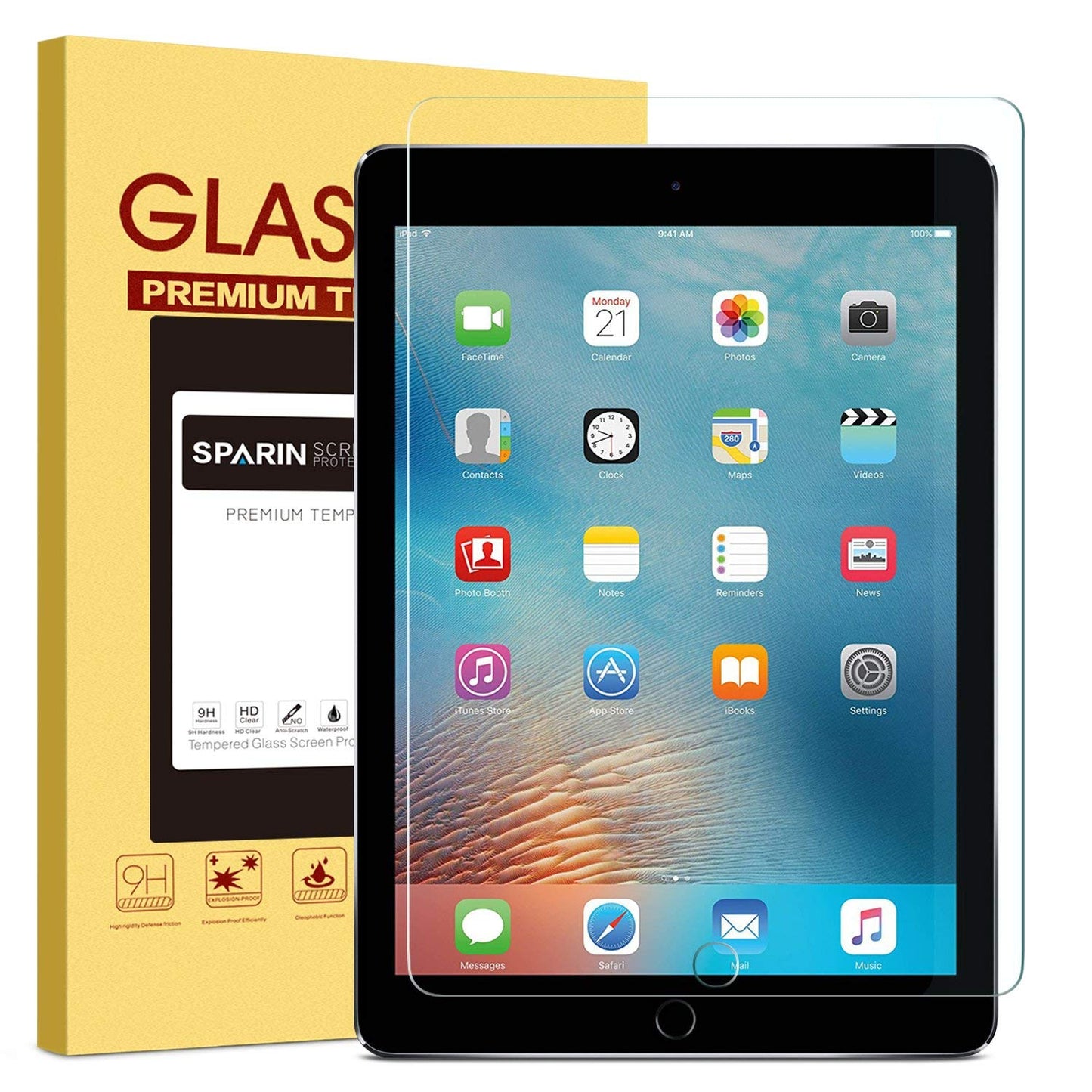 Screen Protector Compatible with iPad 6th Generation 9.7 Inch/ iPad 5th Generation, Tempered Glass Compatible with iPad Air 2/ iPad Pro 9.7