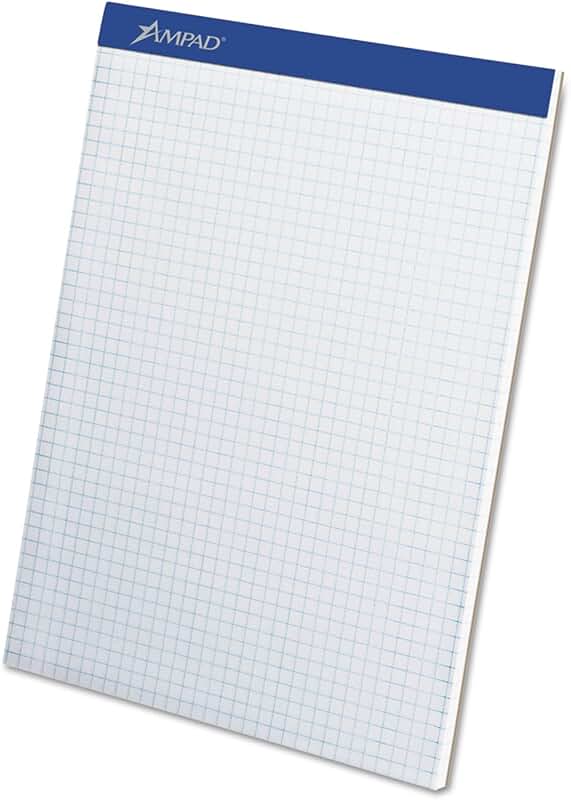 White Quadruple-Rule Notepad, 100 Sheets