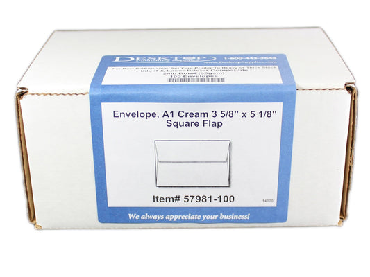 Cream Envelopes, 3 5/8" x 5 1/8", 100 Pack