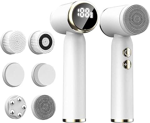 6-in-1 Waterproof LED Facial Cleansing Brush for All Skin Types