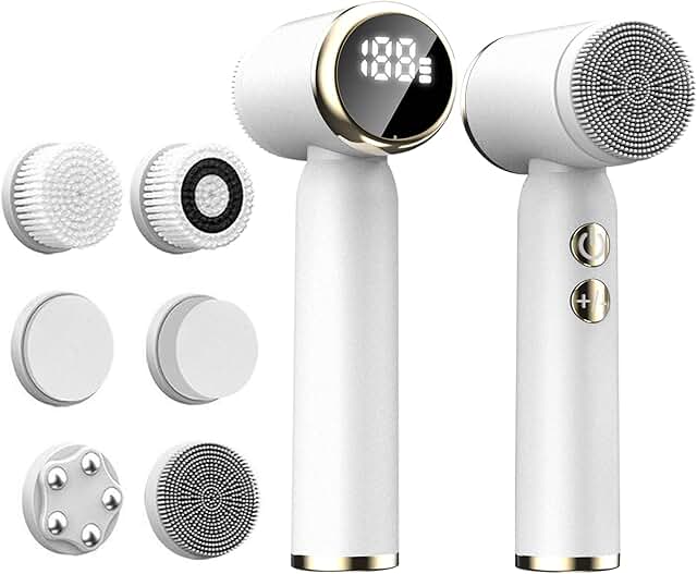 6-in-1 Waterproof LED Facial Cleansing Brush for All Skin Types