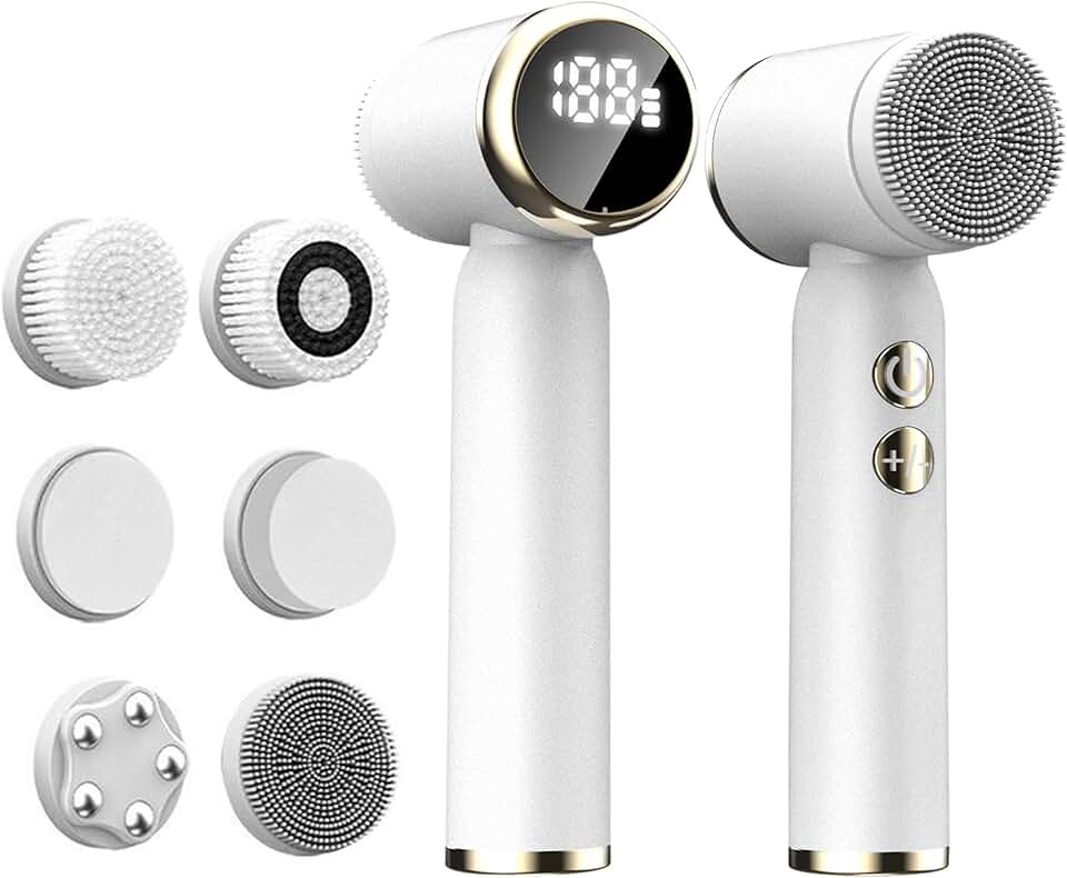 6-in-1 Waterproof LED Facial Cleansing Brush for All Skin Types