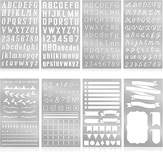 8 Metal Letter and Number Stencils for Crafting