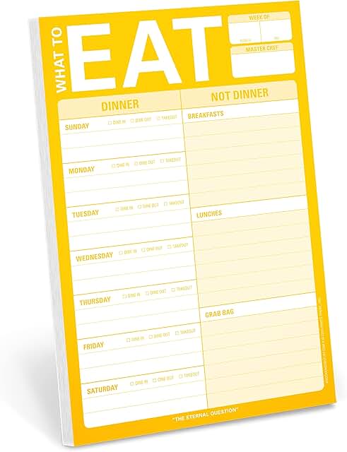 Knock Knock Meal Planning Note Pad, 6 x 9 inches