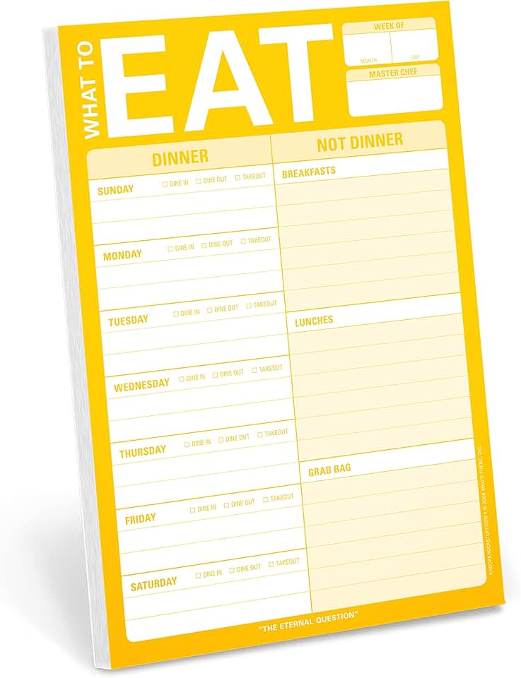 Knock Knock Meal Planning Note Pad, 6 x 9 inches