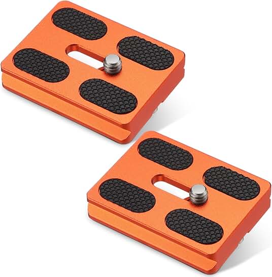 Two Metal Quick Release Plates with Camera Screw for Tripods