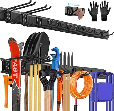 Heavy-Duty All-Metal Garage Tool Organizer Wall Mount