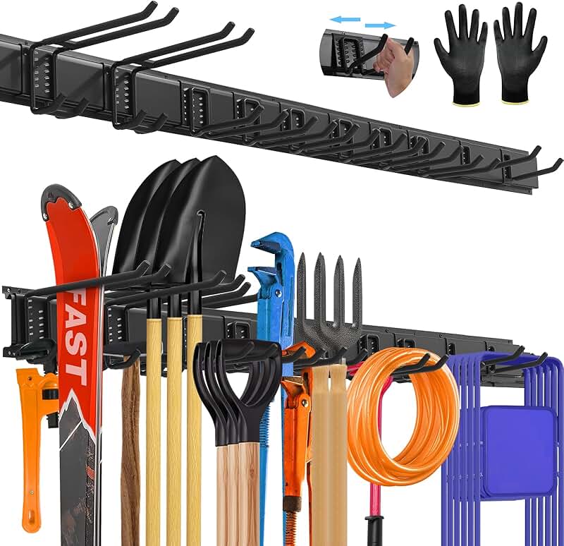 Heavy-Duty All-Metal Garage Tool Organizer Wall Mount