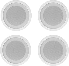 4 Pack 5-Inch Commercial Ceiling Speakers with Paintable Grills