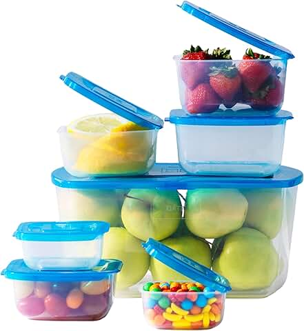 Set of 7 Attached Food Storage Containers with Lids