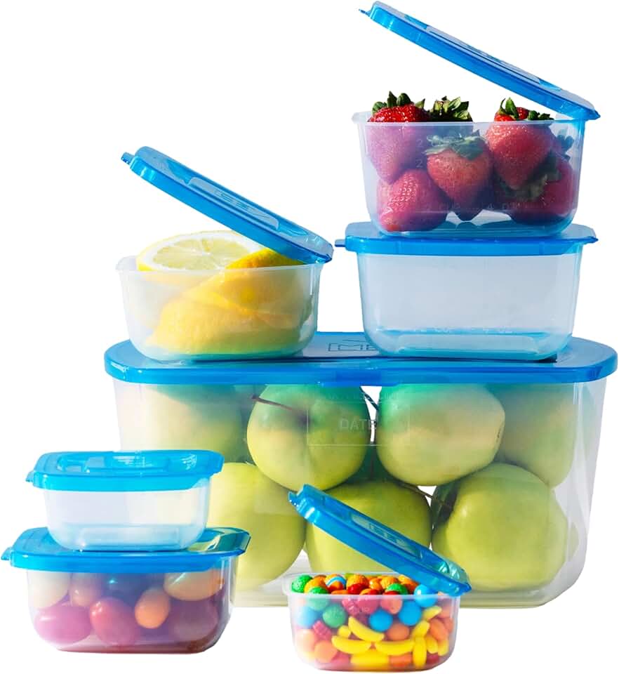 Set of 7 Attached Food Storage Containers with Lids