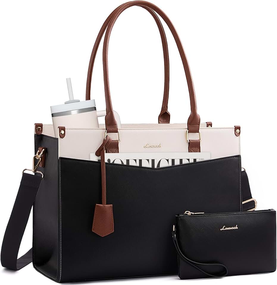 Women’s 2-in-1 Laptop Bag with Clutch and Cup Holder