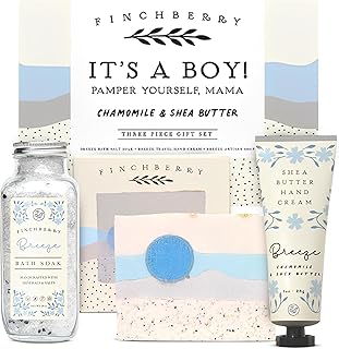 Baby Boy Shower Gift Set with Soap, Bath Soak, and Hand Cream