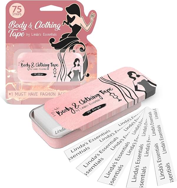Double-sided fabric tape for clothing and skin, 75 pack