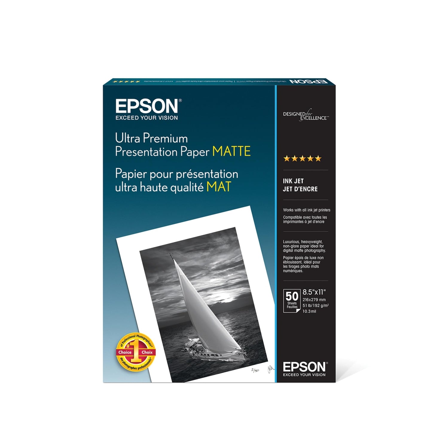 Matte Presentation Paper 8.5x11 Inches, 50 Sheets