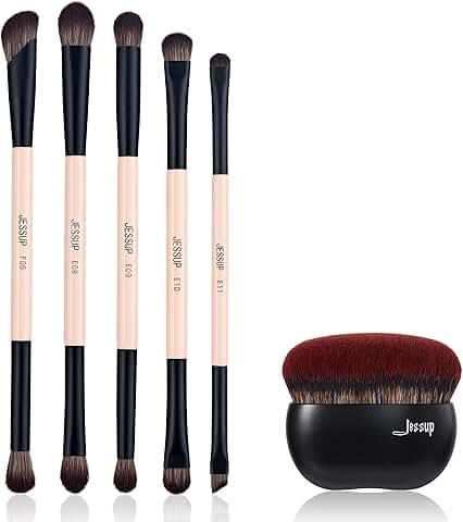 Eye and foundation makeup brushes bundle