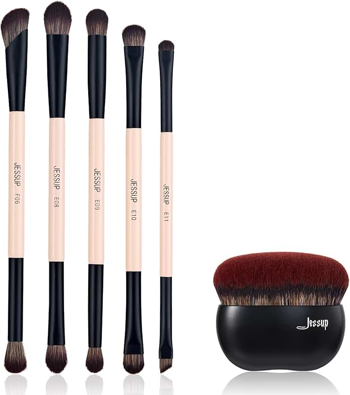 Eye and foundation makeup brushes bundle
