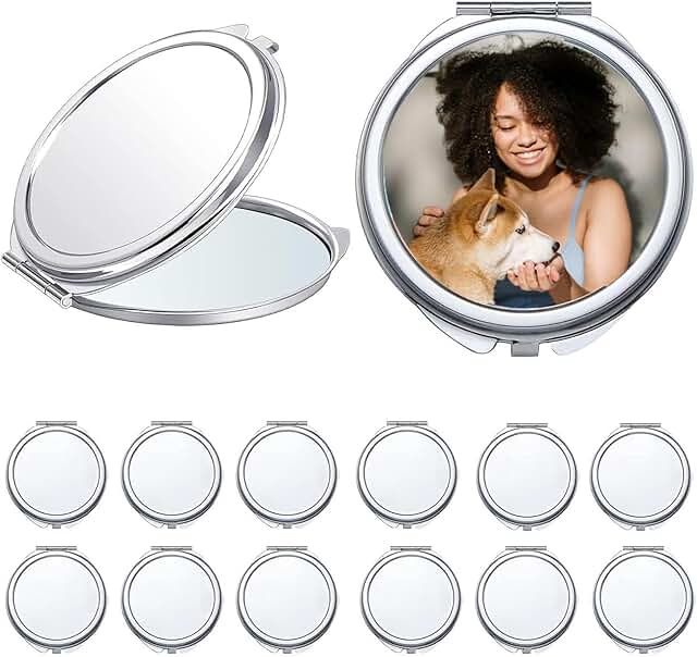 18 Pack Round Pocket Mirrors for Makeup and Travel
