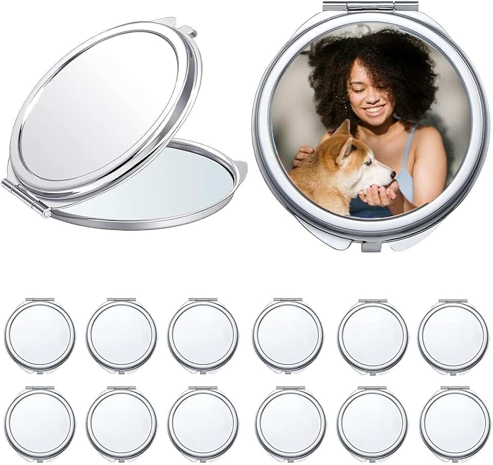 18 Pack Round Pocket Mirrors for Makeup and Travel