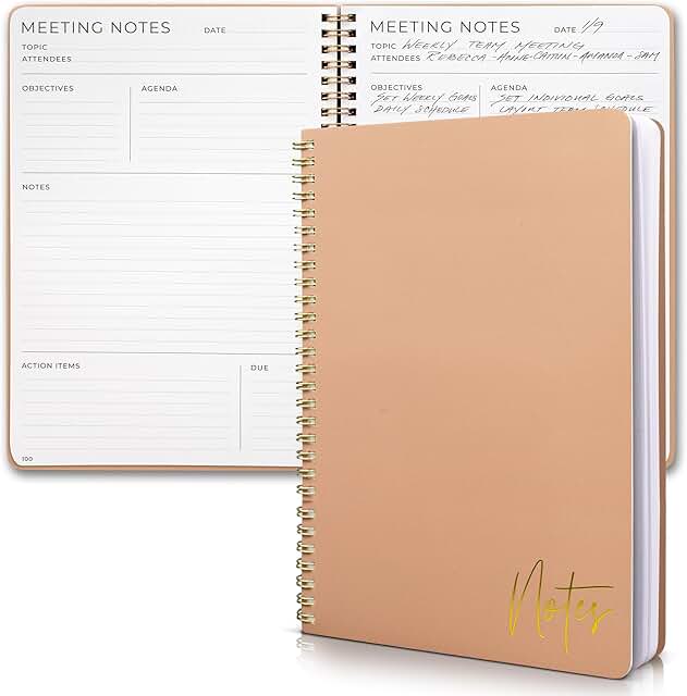 Beautiful Pink Meeting Notebook for Work Organization