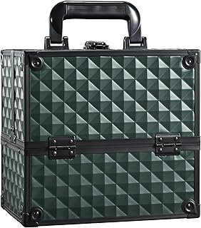 Dark Green Portable Makeup and Nail Kit Case