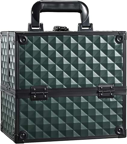 Dark Green Portable Makeup and Nail Kit Case