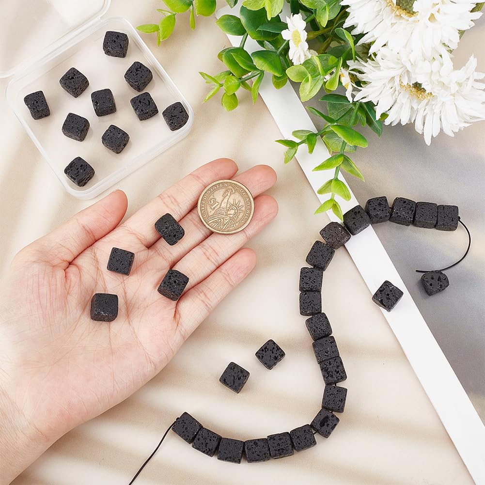 Natural Black Lava Beads for Jewelry Making and DIY Crafts