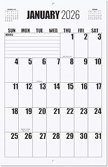 Large Wall Calendar 2026-2027 for Planning and Scheduling