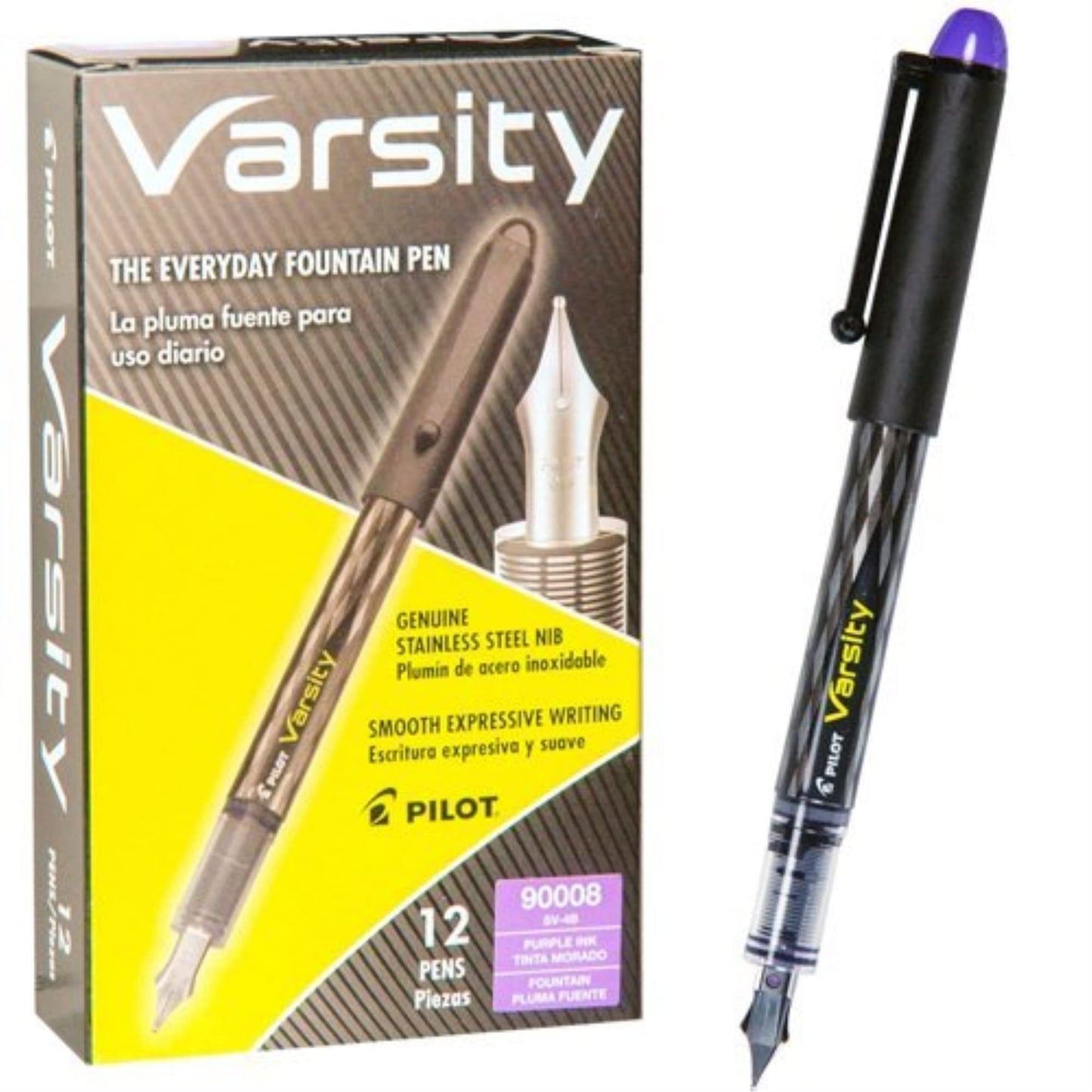 Purple Ink Disposable Fountain Pens, Dozen